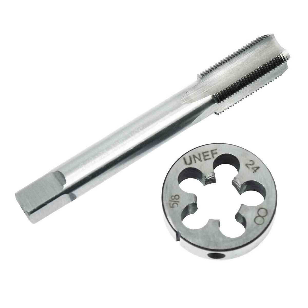5/8''-24 Tap and Die Set High-speed Steel Right-hand Thread for Thread Restore