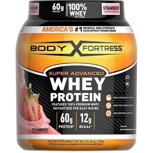 Body Fortress Whey Protein Powder - 2lb - Strawberry Flavor