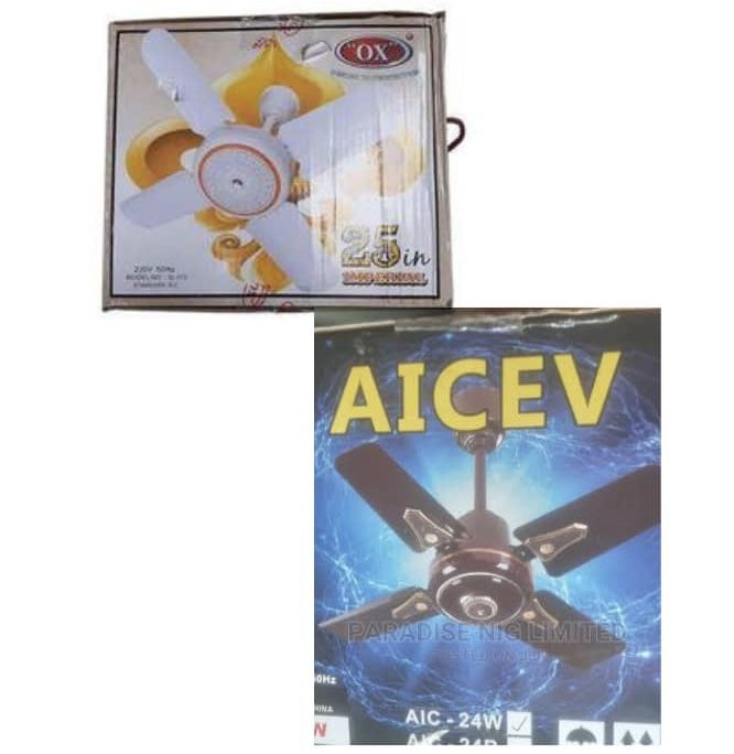 Short Blade Ceiling Fan-1 White,1 Brown ( Without Remote)