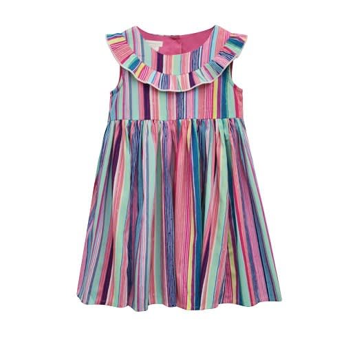 Toddler Girls Striped Frill Detail Dress