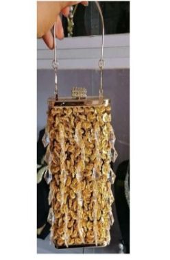 Stoned Bridal Clutch Purse-gold