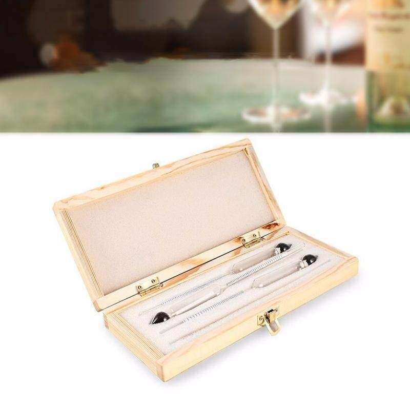 Hardcover Wooden Box Three Groups Of Alcohol -100 Alcohol Scale Alcohol Hydrometer