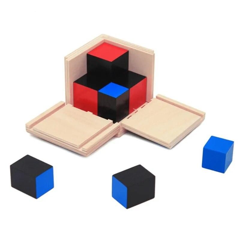 Kid Montessori Early Learning Algebra Mathematics Binomial Cube Set Wooden Toy-P101