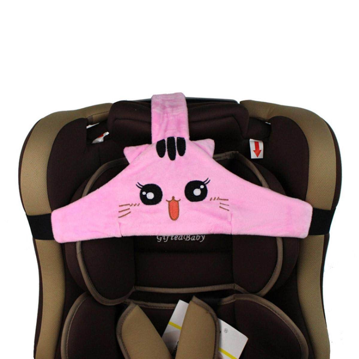 Baby Kids Head Neck Car Seat Belt Safety Headrest Pillow Pad Protector Pink