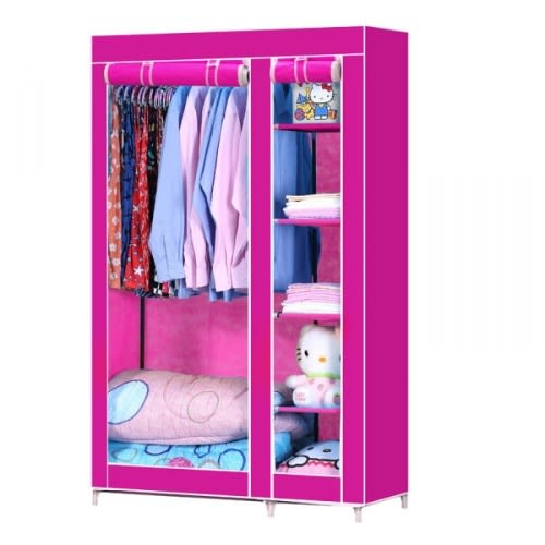 Wardrobe Closet With Free Cloth Hanger- Multicolour