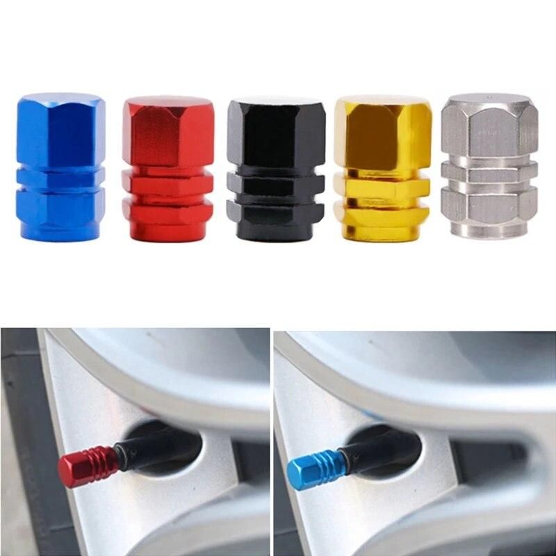 9mm 4Pcs Aluminum Alloy Car Tyre Air Valve Caps Diameter Dustproof Cap Universal Stem Covers for SUV Bike Motorcycle