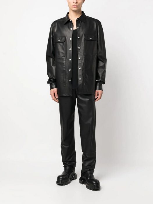 Classified Faux Leather Shirt Jacket And Pant