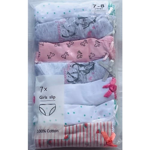 7 Pack Colored Girls Briefs- F2