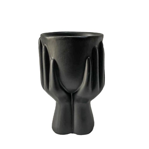 Hand Vase-black-18cm