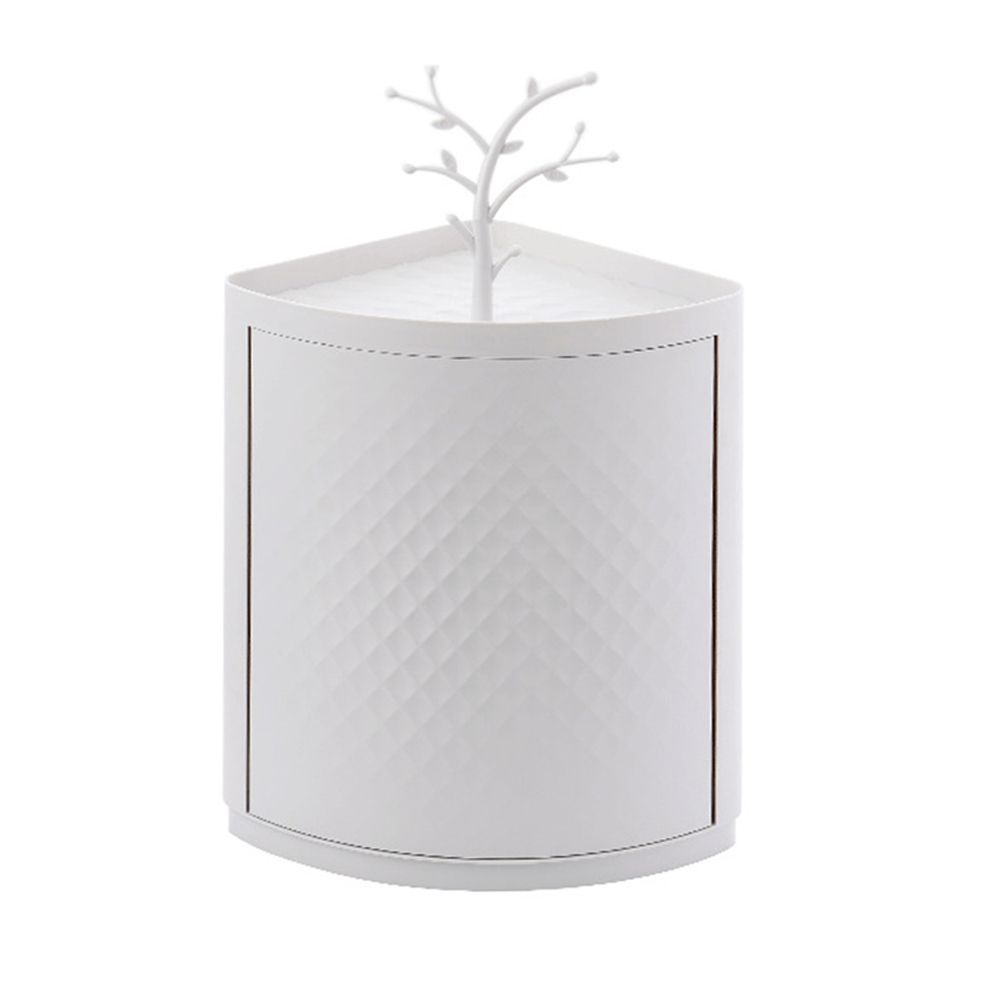 Bathroom Corner Storage Cabinet 360 Degree Rotating Triangle