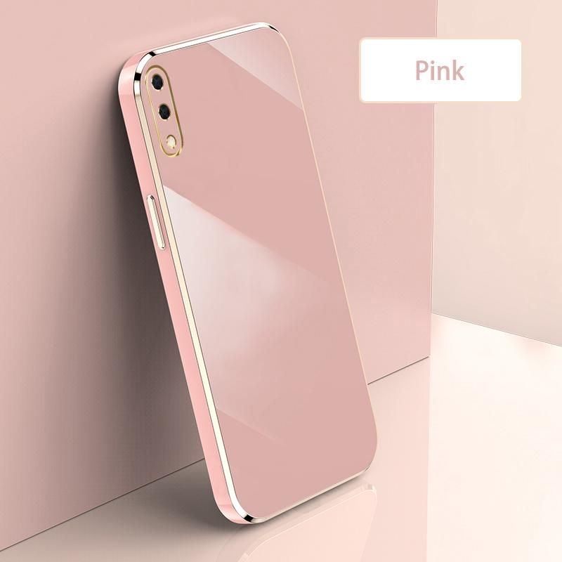 Ultra Thin Plating Phone Case for Samsung Galaxy A01 Lens Protection soft Phone Back Cover-Pink