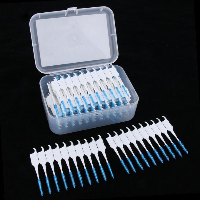200pcs Two Heads Dental Interdental Brush Tooth Pick Flosser Toothpick