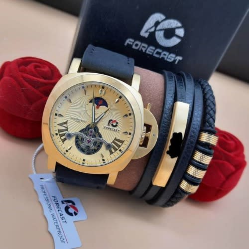 Leather We Stand Wristwatch + Gentleman Wrist Set