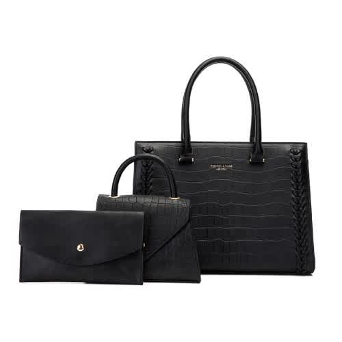 3 In 1 Ladies / Women Hand Bag - Black