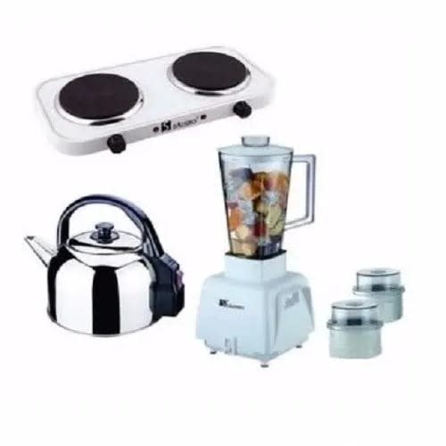 Kitchen Bundles - Electric Cooker - 2 Burners, Electric Kettle - 4.3L & Blender