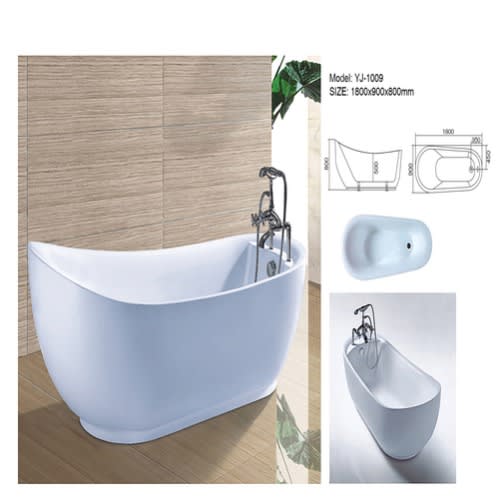 Acrylic Bathtub With Faucet