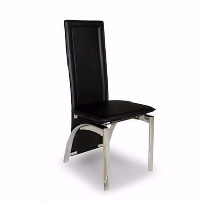 Leather Dining Chair - Black