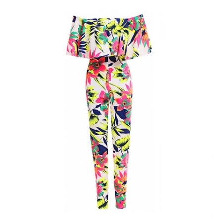 Cape Flowered Jumpsuit - Multicolour