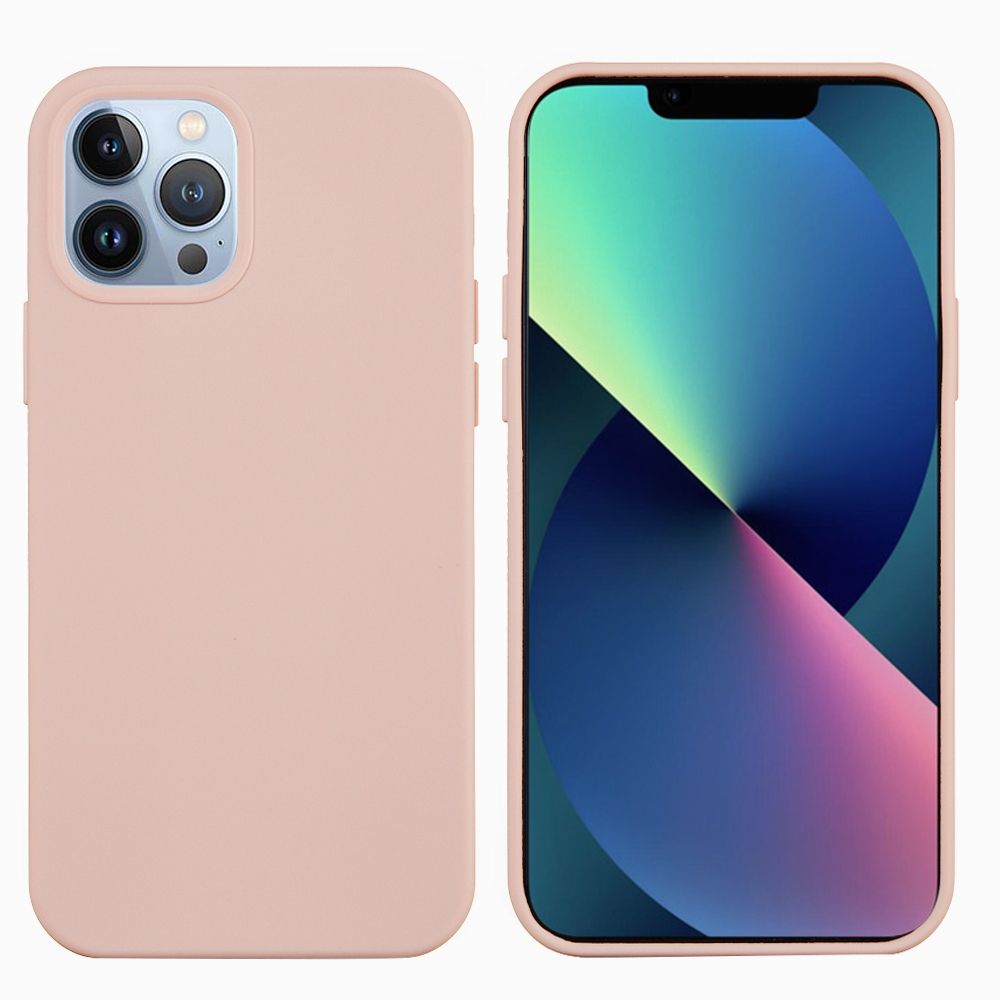 Solid Color Silicone Phone Case For IPhone 14 Pro(Sand Pink)