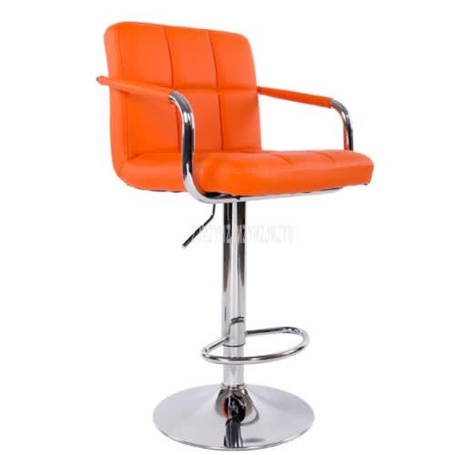 Adjustable Height Bar Stool -Orange