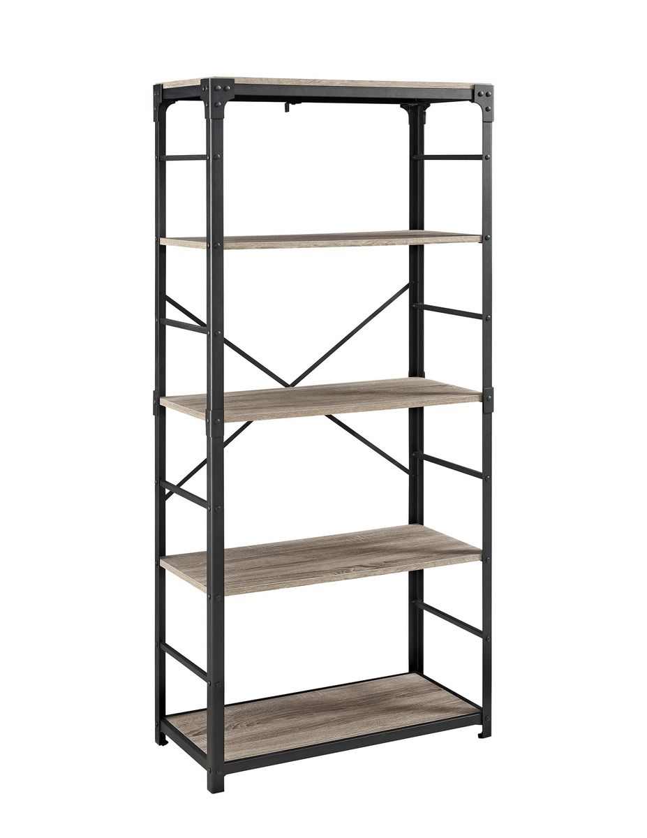 Walker Edison Angle Iron Urban Industrial Bookshelf