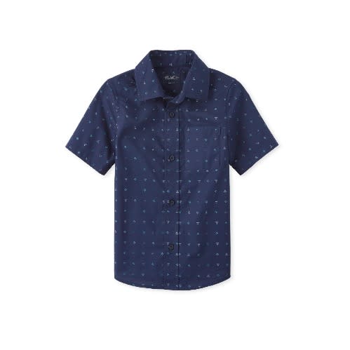 Vintage Shortsleeve Dress Shirt- Navy Blue