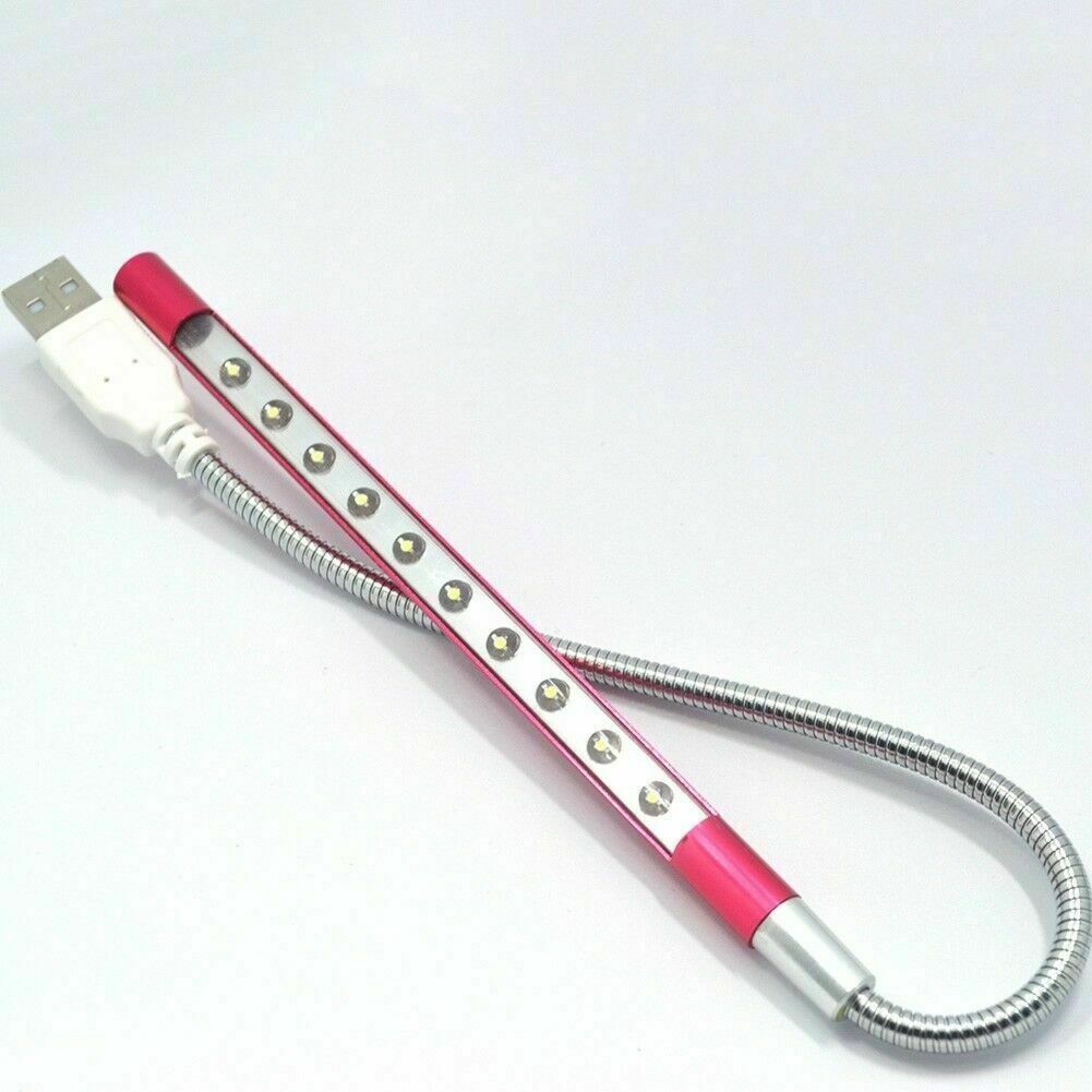 Mini 10 LEDs USB Light Flexible Metal LED Lamp Book Light