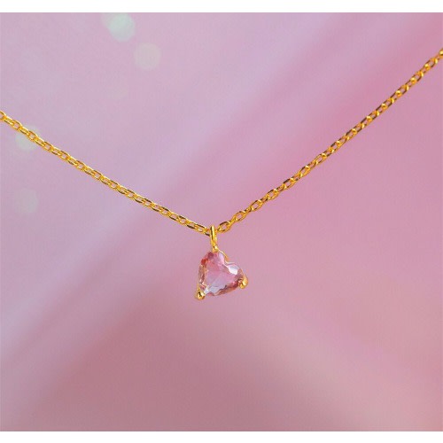 Fashion Love Pendant Multicolor  Necklace- Gold