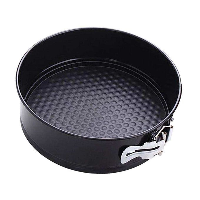Blesiya Cake Pan Tin Loose Base Non Stick Baking Black Round 20x7cm