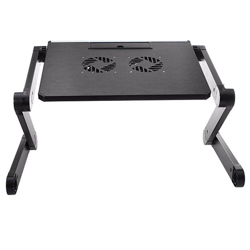 Portable 360&deg;Adjustable Folding Laptop Notebook Table Stand Desk Bed Sofa Tray Pad Cooler Fan Red (red)