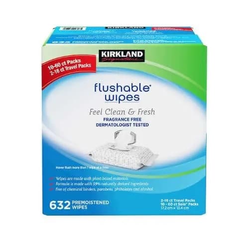 Kirkland Signature Flushable Wipes - Fragrance Free - 632 Counts