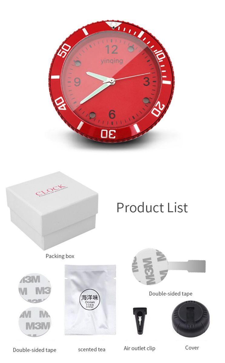 With Atmosphere Light Auto Gauge Clock Mini Car Air Vent Waterproof Quartz Clock With Clip Air Outlet Watch Clock For Styling