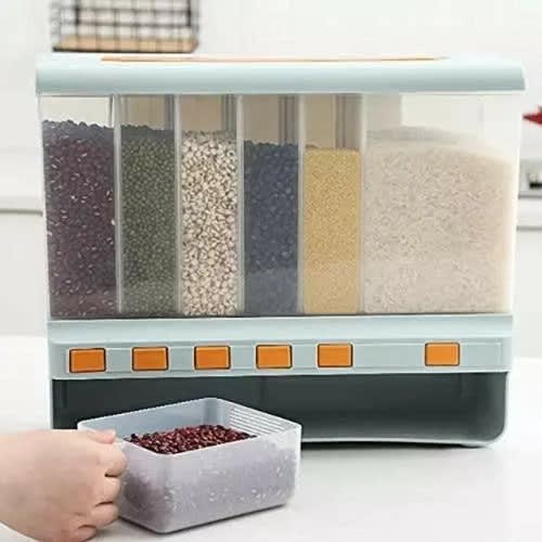 Multi Functional Dividing Rice Bucket Dispenser