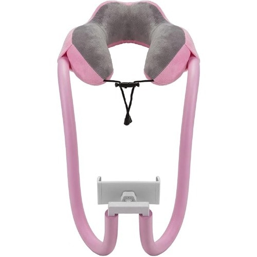 2-in-1 Travel Pillow With Cell Phone Laptop Stand- Neck And Head Supporting