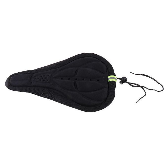 3D Bicycle Saddle Cover Bike Seat Cushion With Reflective Strap Black