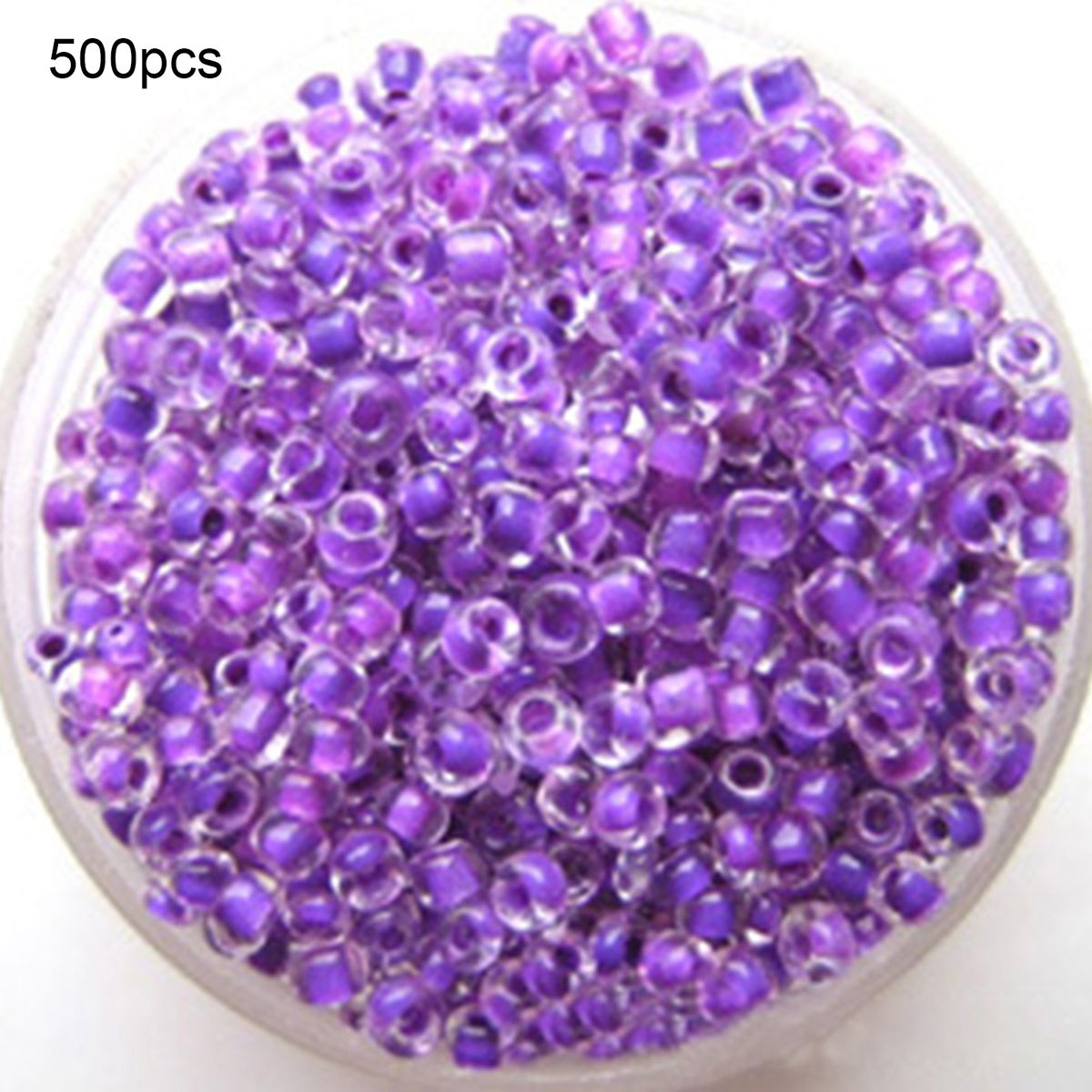 500Pcs 2mm Round Glass Seed Beads For DIY Bracelet-Purple