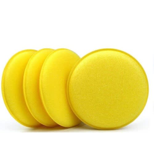High Density Car Waxing Polish Foam - Yellow - 4pcs