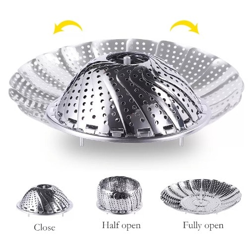 Multi-function Collapsible Steaming Basket Rack