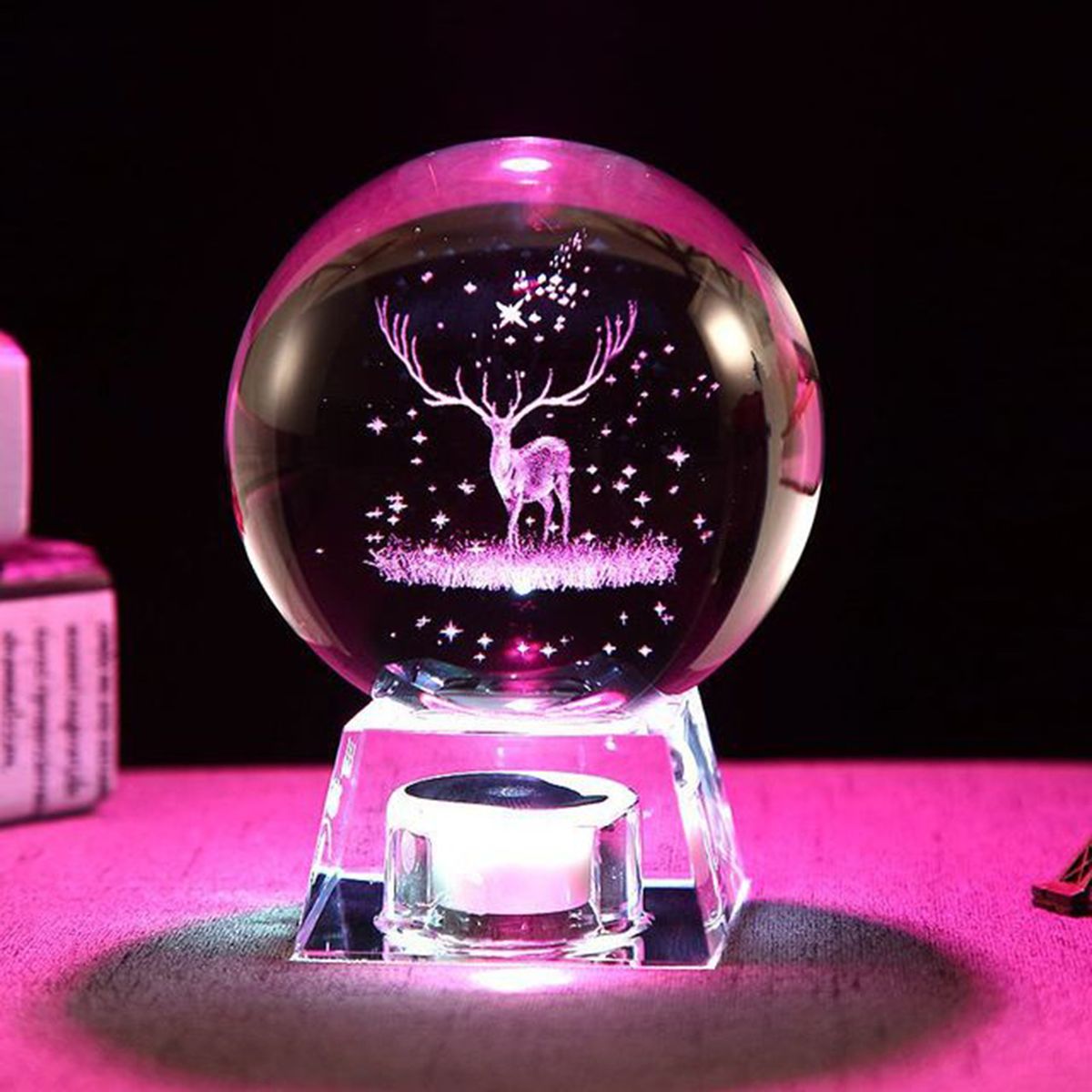 Crystal Snow Globe Elk Solar System Milky-Way Crystal Ball Snow Globe Glass-Elk