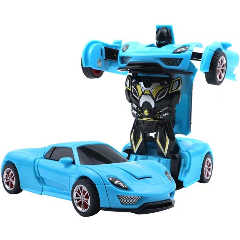 Car Inertial Transformer Robots Toy - Sky Blue