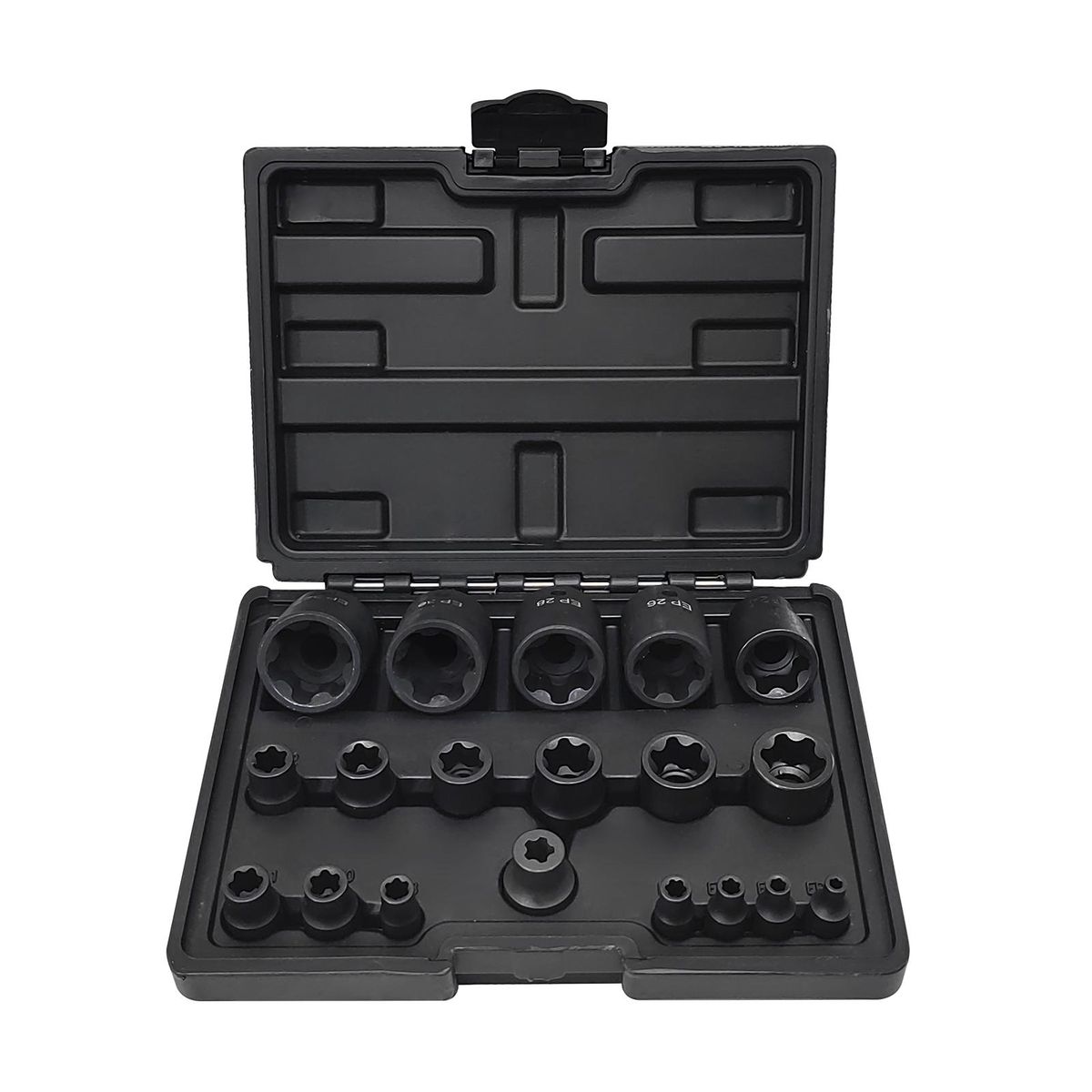 EP Socket Sets 19 PCS CR-V 1/4in 3/8in 1/2in Drive Female External Torx Star Socket Set EP4-EP32