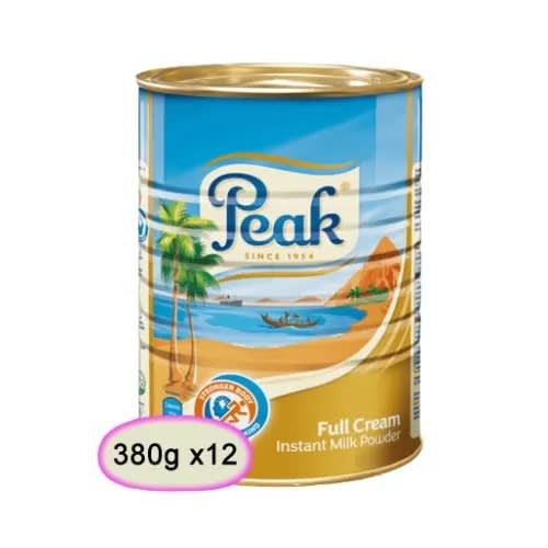 Peak Instant Full Cream Milk Powder Tin - 380g X 12