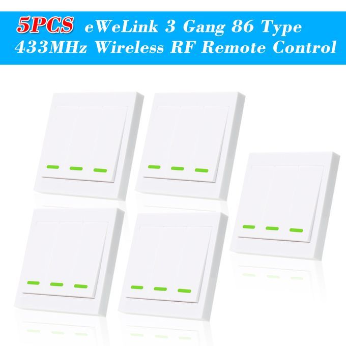 5PCS EWeLink Push Button Wall Light Switch Remote