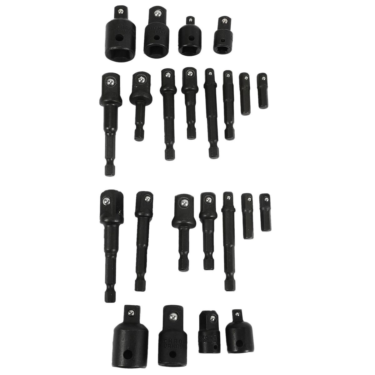 24Pcs Impact Extension & Socket Adapter, Socket Set Extensio