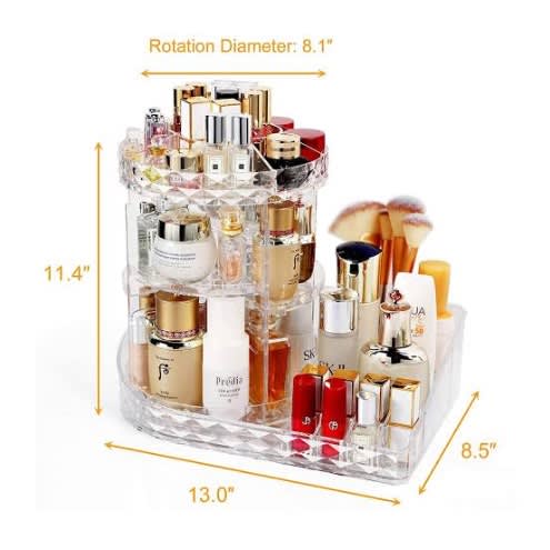 L-shape 360 Rotation Acrylic Cosmetic Organizer
