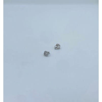 Star Inspires Iced Luxe Mens Magnetic Silver Earrings