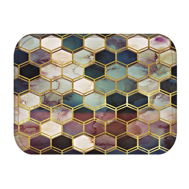Sea Geometric Anti-slip Doormat Kitchen Entrance D