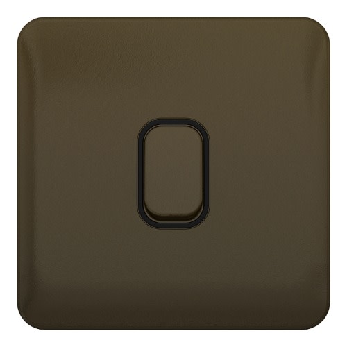 Lisse - Plate Switch - 1 Gang 2 Way - 10ax Mocha Bronze With Black Interior - GGBL1012BMB