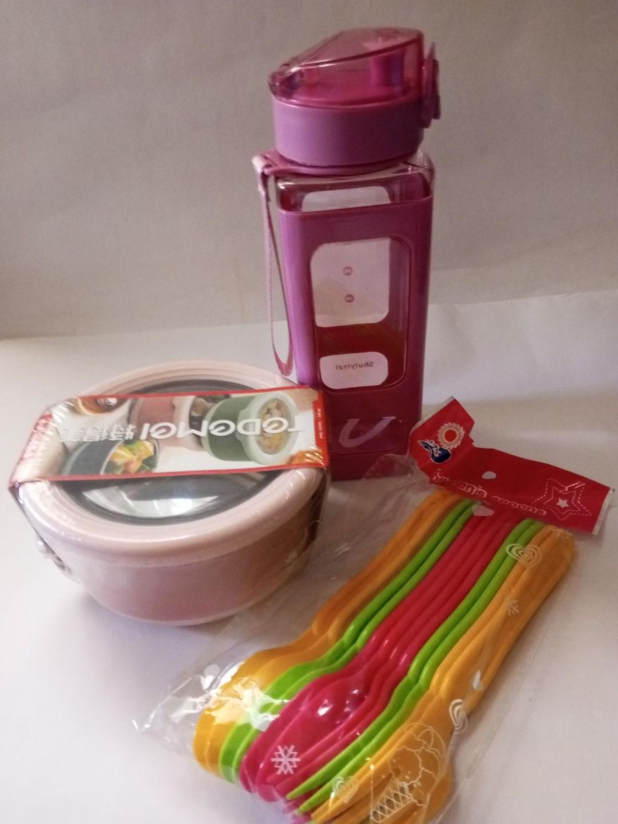 Children Back To School Food Flask,Spoon & Waterbottle