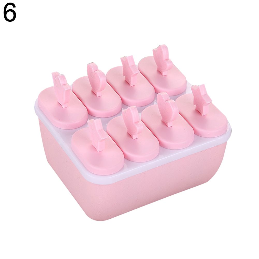 Plastic Popsicle Ice Cream Mold Maker Tray Cube DIY-Pink